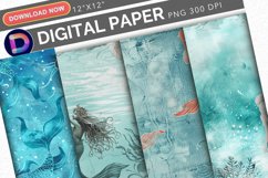 Mermaid Bliss Digital Paper Product Image 1