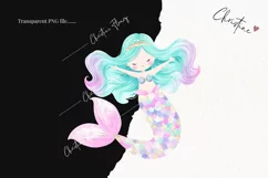 Watercolor Pastel Mermaid Clipart | Mermaid PNG Product Image 2