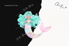 Watercolor Pastel Mermaid Clipart | Mermaid PNG Product Image 2
