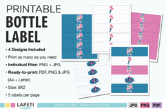 printable drink labels kids mermaid design