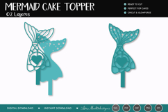 Mermaid Cake Topper SVG Product Image 2