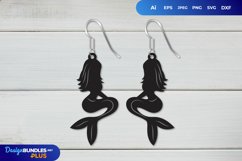 Mermaid Earring Template SVG Product Image 1
