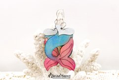 Mermaid Earrings Laser Cut Design - Summer Earrings Product Image 2