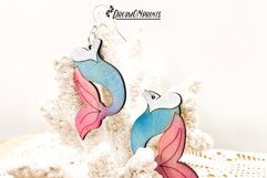 Mermaid Earrings Laser Cut Design - Summer Earrings Product Image 4
