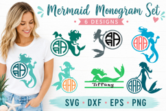 Mermaid SVG - Monogram Frames SVG images Product Image 1