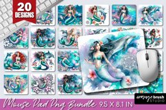 Mermaid Mouse Pad Bundle - Watercolor Mouse Pad Sublimation
