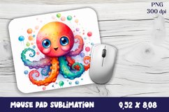 Watercolor Octopus Mouse Pad Design, Sea Sublimation Designs Product Image 1