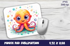 Watercolor Octopus Mouse Pad Design, Sea Sublimation Designs Product Image 1