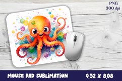 Watercolor Octopus Mouse Pad Design, Sea Sublimation Designs Product Image 1