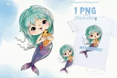 Cute chibi mermaid PNG clipart | Mermaid clipart | Product Image 1
