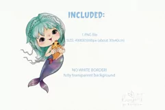 Cute chibi mermaid PNG clipart | Mermaid clipart | Product Image 2