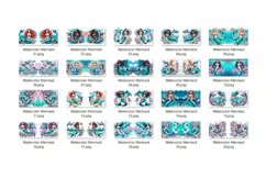 Mermaid Mug Wrap Bundle - Watercolor Mug Sublimation Bundle