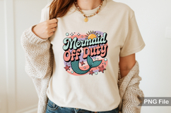Mermaid Off Duty PNG File | Retro Summer Beach PNG Product Image 1