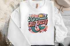 Mermaid Off Duty PNG File | Retro Summer Beach PNG Product Image 2