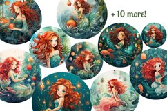 Mermaid Ornaments Sublimation Bundle Png / Mermaid Clipart Product Image 9