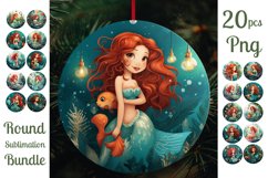 Mermaid Ornaments Sublimation Bundle Png / Mermaid Clipart Product Image 1