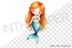 Colorful Mermaid Princess PNG Clipart Summer Ocean Illust Product Image 1