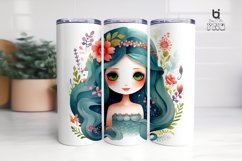 Watercolor Mermaid Princess Sublimation Tumbler Design Product Image 2