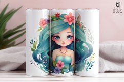 Watercolor Mermaid Princess Sublimation Tumbler Design Product Image 3