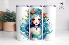 Watercolor Mermaid Princess Sublimation Tumbler Design Product Image 4