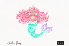 Watercolor Mermaid Clipart | Mermaid PNG Product Image 1