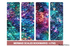 Mermaid Scales Bookmarks PNG Printable | Sparkling Glitter Product Image 1