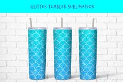 Mermaid scales glitter tumbler sublimation wrap 20 Oz Product Image 1