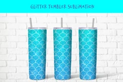 Mermaid scales glitter tumbler sublimation wrap 20 Oz Product Image 1