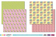 Pastel mermaid scrapbook papers with cheerful ocean inspired designs