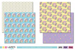 Pastel mermaid scrapbook papers with cheerful under the sea designs