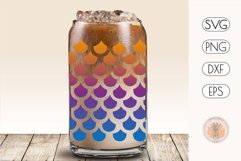 Mermaid Seamless Pattern Libbey Can Glass Wrap Design 16 Oz