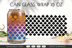 Mermaid Seamless Pattern Libbey Can Glass Wrap Design 16 Oz