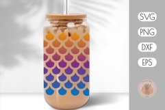 Mermaid Seamless Pattern Libbey Can Glass Wrap Design 16 Oz