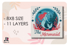 3D Little Mermaid Fairytale Shadow box SVG Papercut template Product Image 2