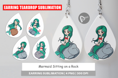 Earring Mermaid on Rock Product Image 1