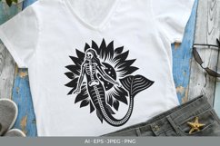 Sunflower and Mythical Mermaid Skeleton Sublimation Design Product Image 1