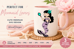 Mermaid SVG Bundle, Cute Mermaid SVG File, Ocean Mermaid Product Image 3