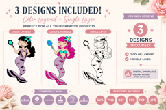 Mermaid SVG Bundle, Cute Mermaid SVG File, Ocean Mermaid Product Image 6