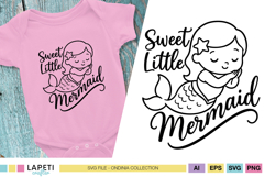 Sweet Little Mermaid SVG, Cute Baby Mermaid Cut File Product Image 1