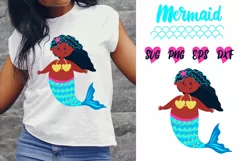 Afro Mermaid, Mermaid SVG, Mermaid Cut Files, Mermaid scales Product Image 3