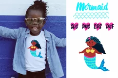 Afro Mermaid, Mermaid SVG, Mermaid Cut Files, Mermaid scales Product Image 1