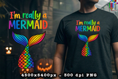 Mermaid Tail Rainbow Design PNG File
