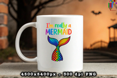 Mermaid Tail Rainbow Design PNG File
