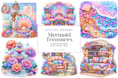 Mermaid Treasures Clipart Bundle Product Image 4