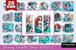 Mermaid Tumbler Wrap Bundle - Watercolor Mermaid Tumblers