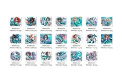 Mermaid Tumbler Wrap Bundle - Watercolor Mermaid Tumblers
