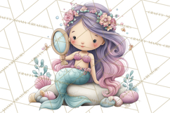 Under the Sea Sweethearts Clipart PNG, Mermaid Ocean Love Product Image 3