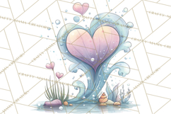 Under the Sea Sweethearts Clipart PNG, Mermaid Ocean Love Product Image 3