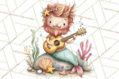 Under the Sea Sweethearts Clipart PNG, Mermaid Ocean Love Product Image 3