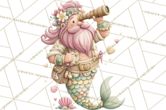 Under the Sea Sweethearts Clipart PNG, Mermaid Ocean Love Product Image 4